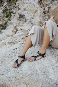 St. Agni Women's Sportsu Sandal in black - women's sandal - detail view