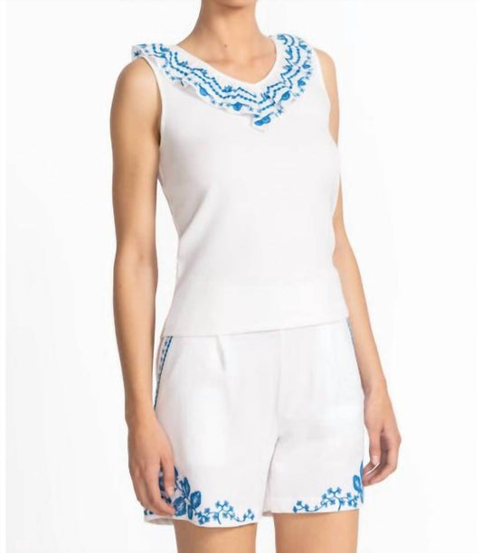 Johnny Was - MIXED MEDIA FLUTTER TANK DARIA