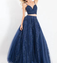 Rachel Allan - Two-piece Lace Sparkle Tulle Ball Gown