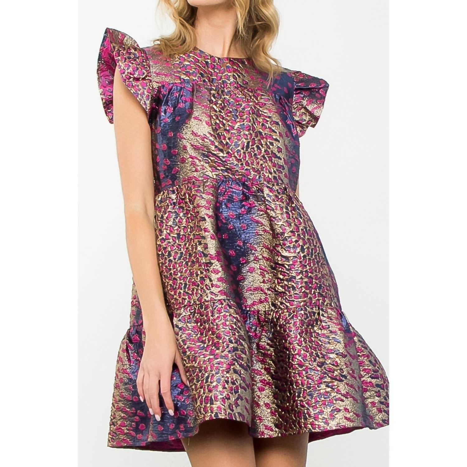 Thml - Flutter Sleeve Textured Mini Dress