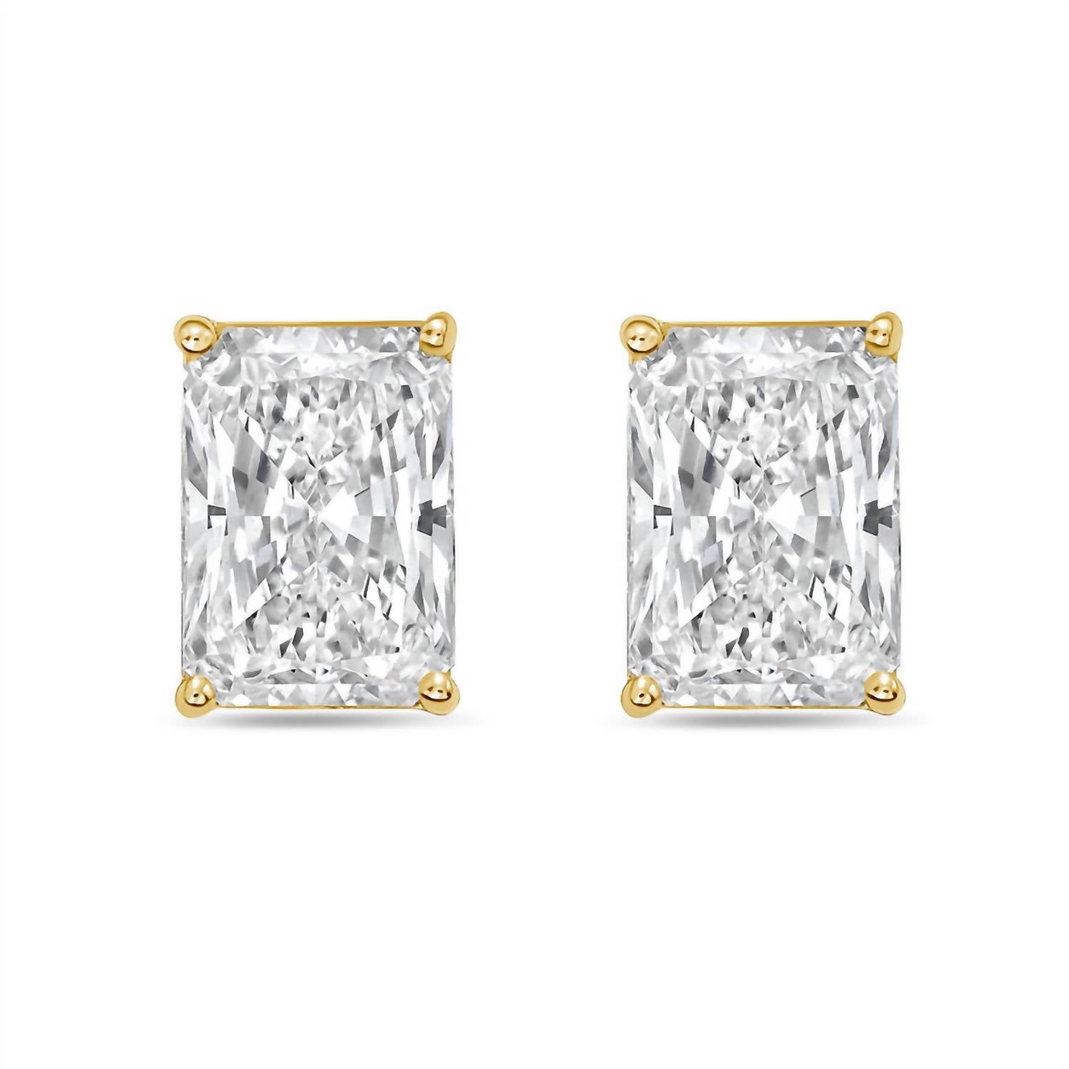 Diana M Jewels - Women's Radiant Lab-grown Diamond Stud Earrings (12.00 Tcw) - Luxe