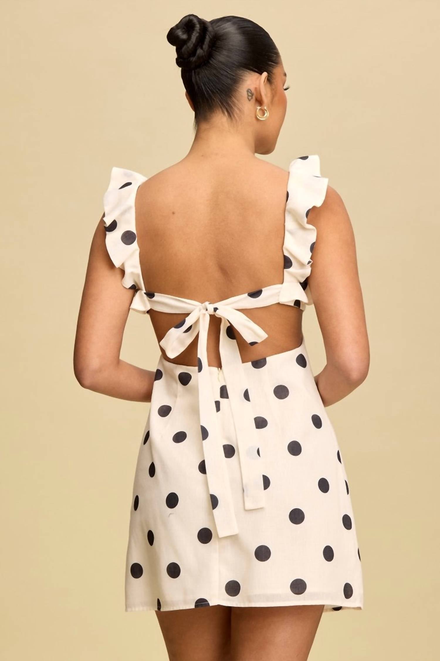 Luxxel - Polka Dot Ruffle Mini Dress