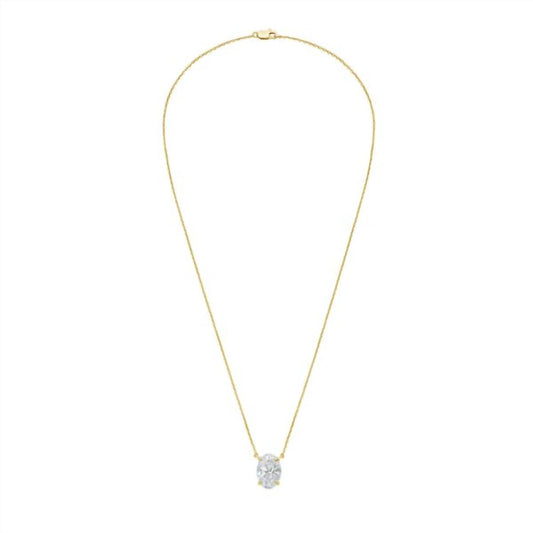 Diana M Jewels - Oval East–west 5.00 Ct Lab-grown Diamond Pendant Necklace