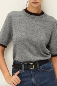 Elodie The Label - Sloane Contrast Crew Neck Sweater