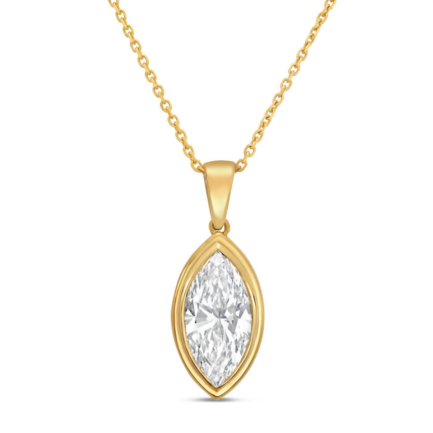 Diana M Jewels - Women's Marquise Lab-Grown Diamond Pendant Necklace (8.00 Ct) - Elegant Plus