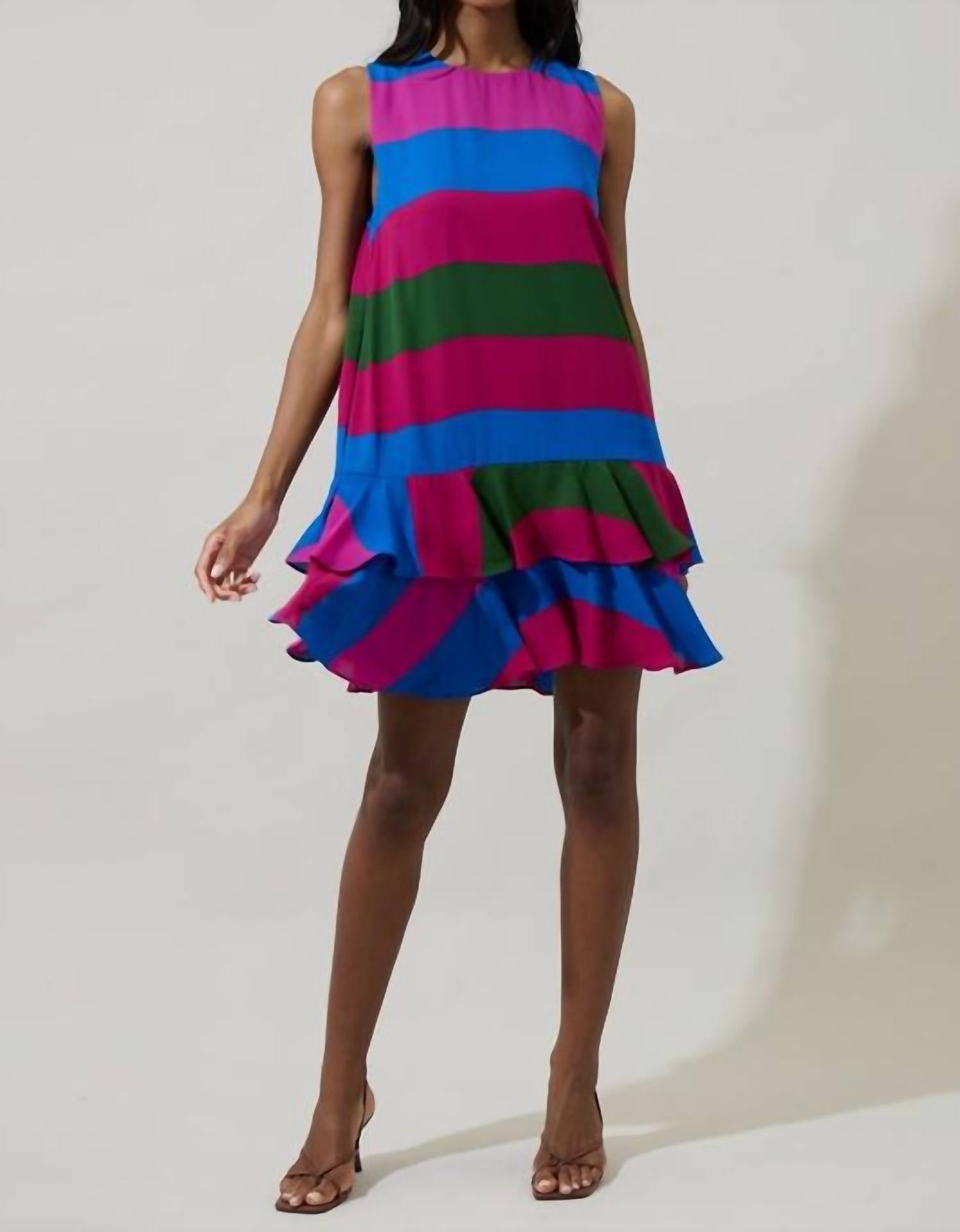 Sugarlips - Saige Striped Una Shift Mini Dress