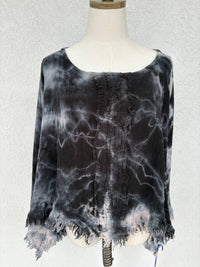 Oh My Gauze! Women's Vanna Top in marble black - women's blouse