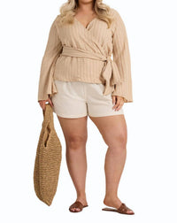 Fashion Szn Curve - Wrap Front Belted Top - Plus