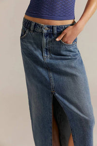 Free People - Nothing Better Denim Maxi Skirt