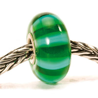 Trollbeads Women's Stripe Glass Bead Charm in green - women's accessory - detail view