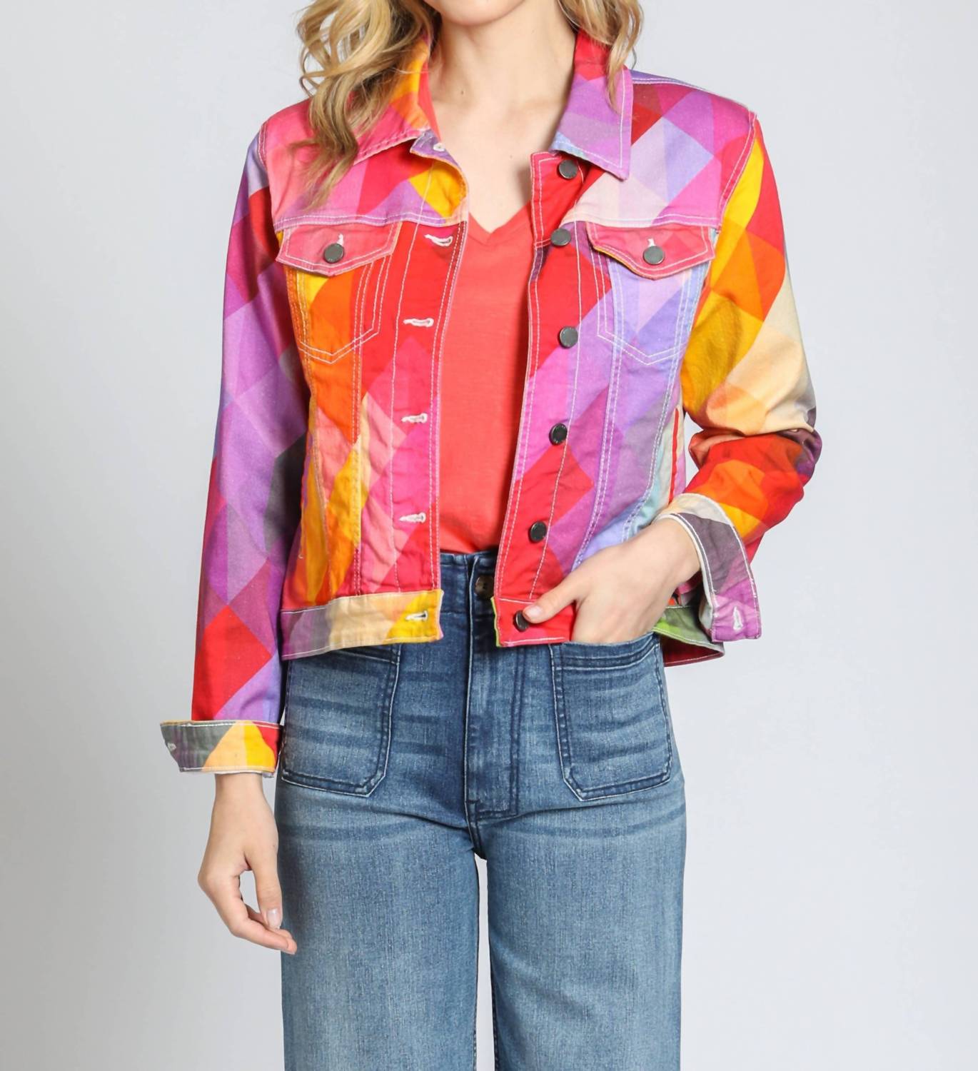 Apny - Printed Denim Jacket