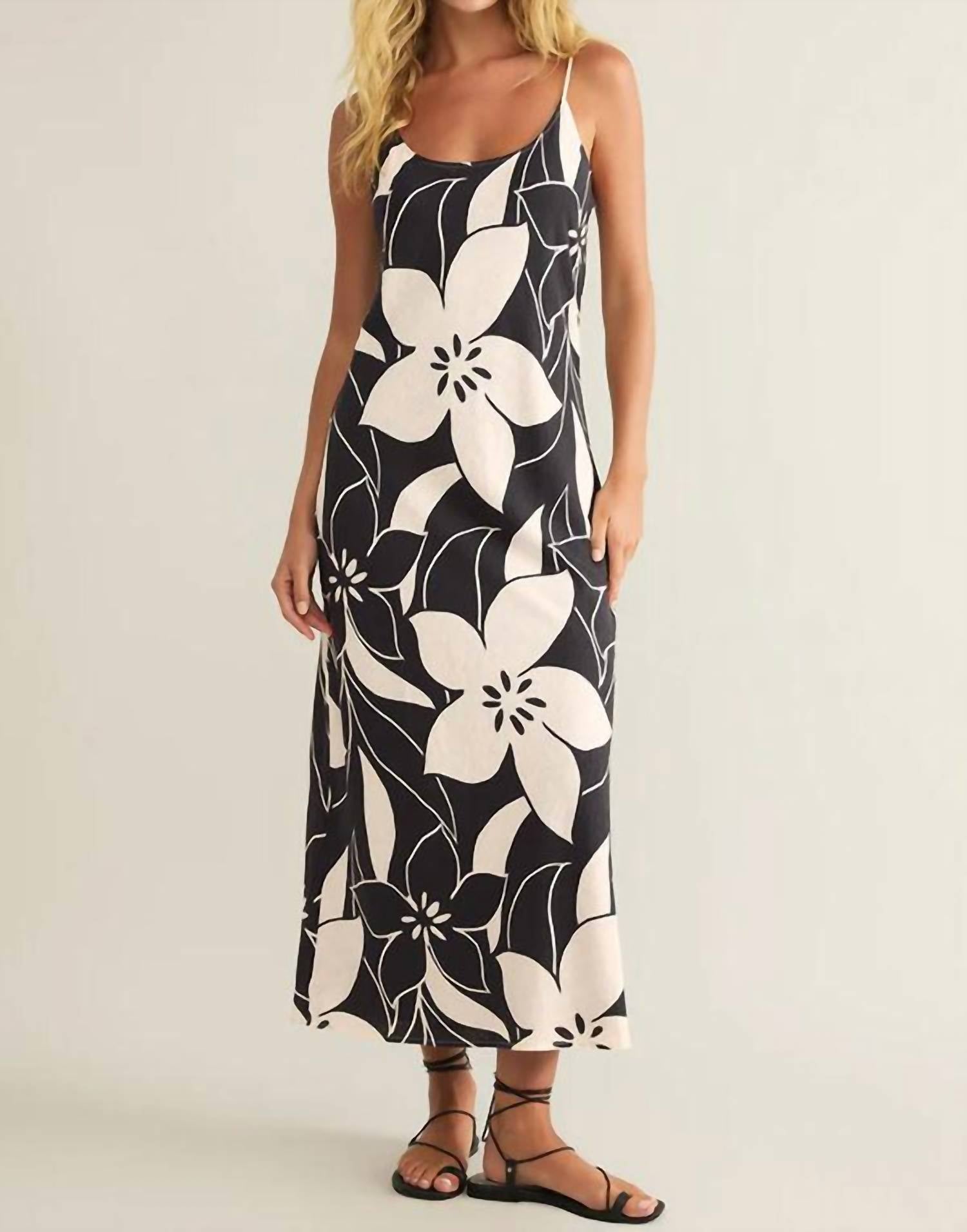 Z Supply Women's Cecily Madero Maxi Dress in black - women's dress