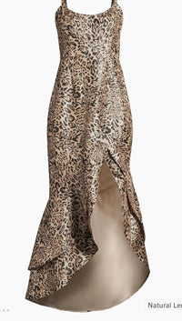 hutch Alma Leopard-print Jacquard Cocktail Dress in beige - women's dress - view 5