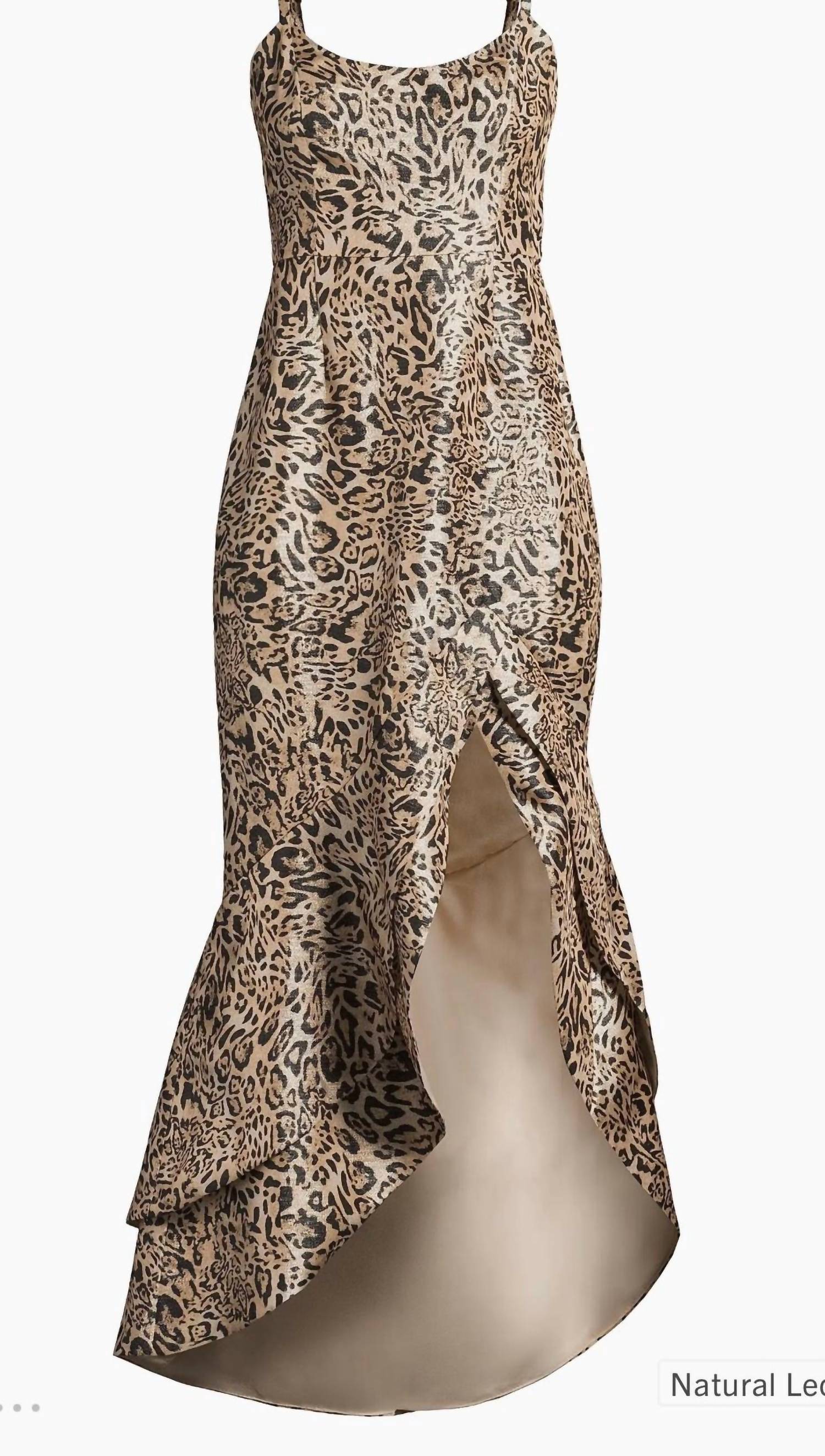 hutch Alma Leopard-print Jacquard Cocktail Dress in beige - women's dress - view 5