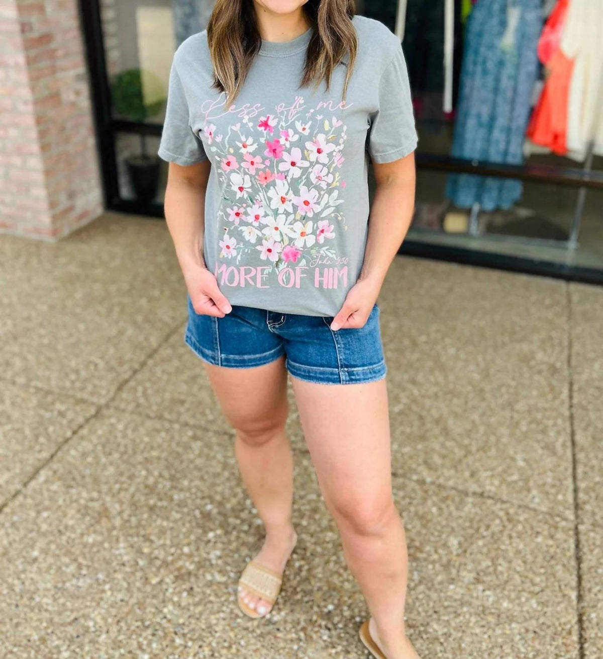 Scripted Pearl - Less of Me More of Him Floral T-Shirt