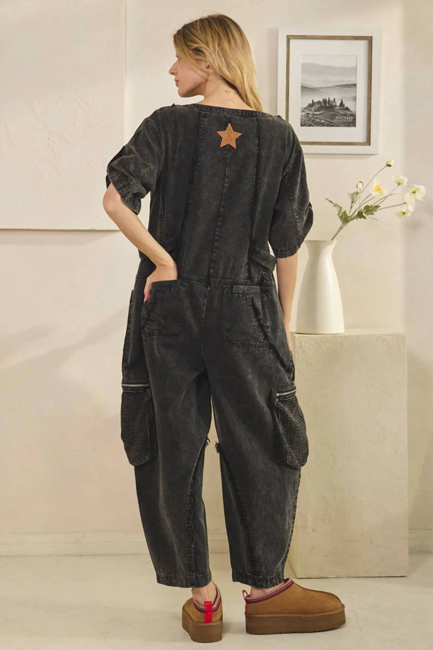 Oli & Hali - Washed Short-sleeved Jumpsuit