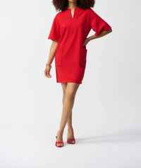 Joseph Ribkoff - Woven Short Sleeve Straight Dress