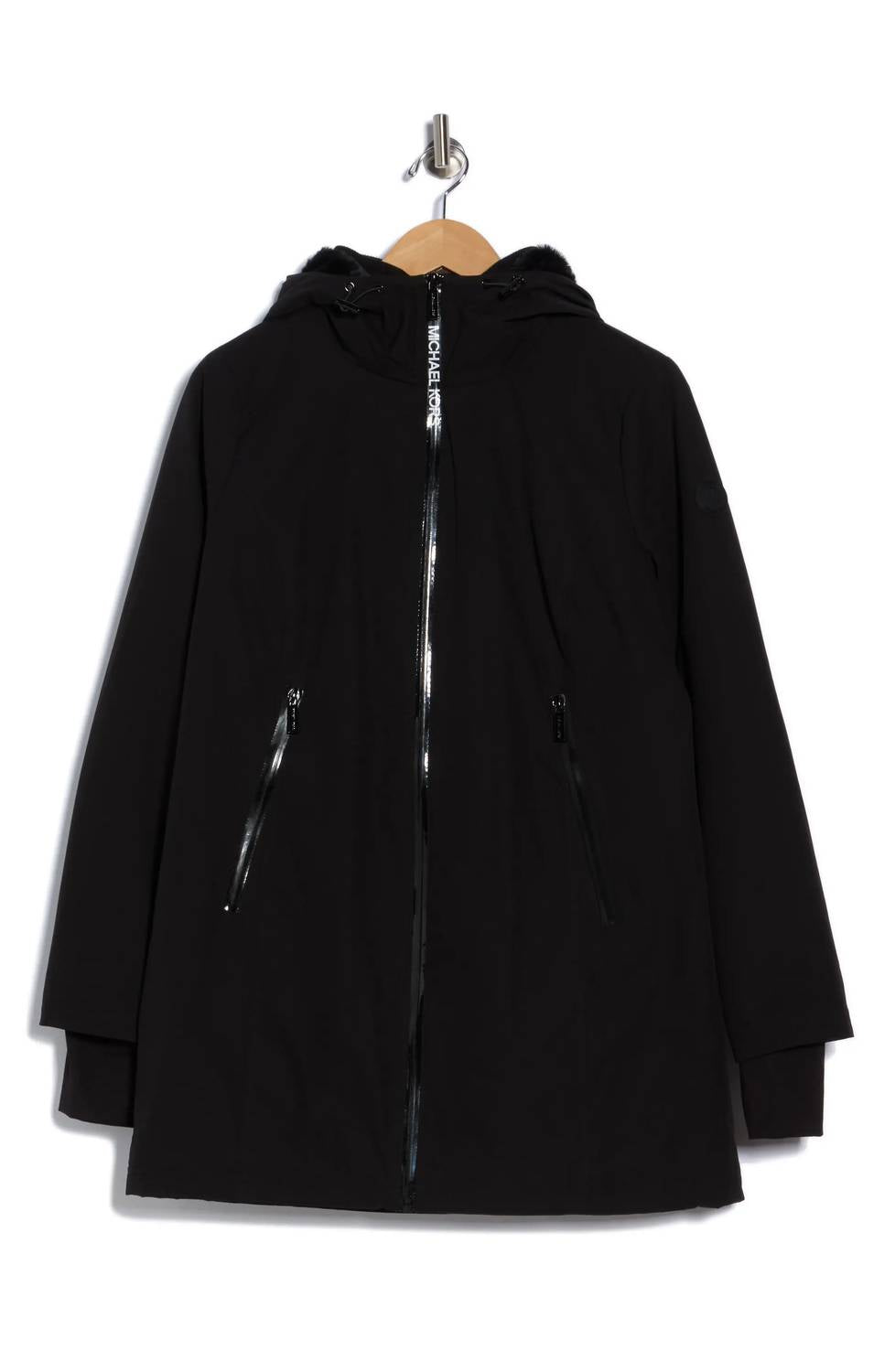 Michael Kors - Hooded Softshell Full Zip Polyester Coat