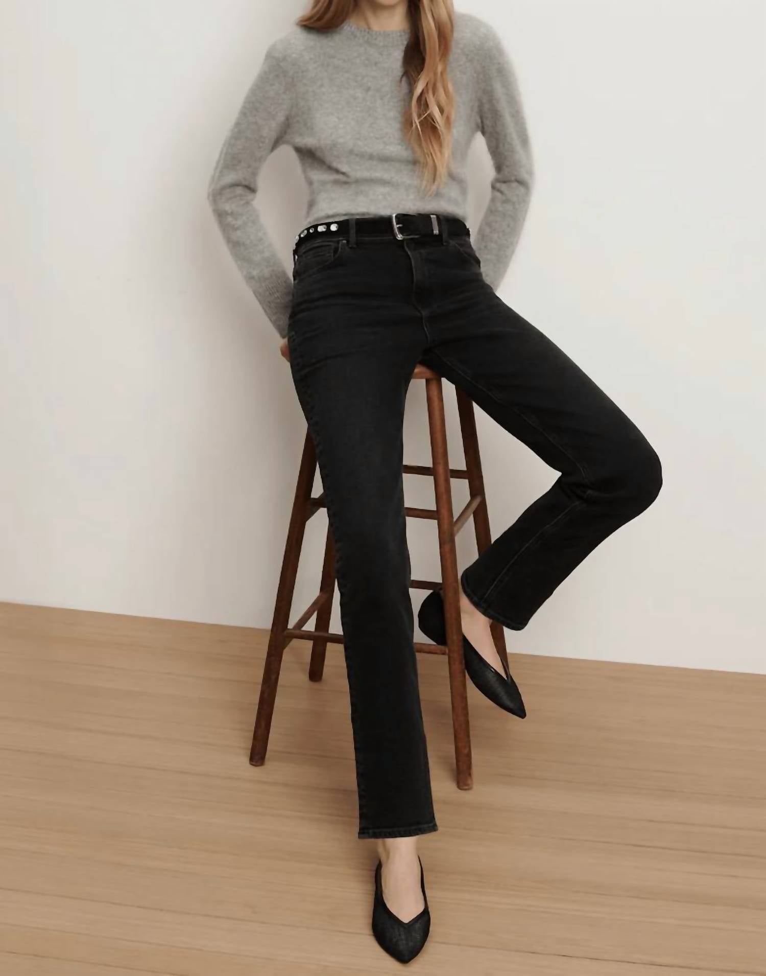 Veronica Beard Leah Straight Leg Jean in washed onyx 1 - women's jeans - view 4