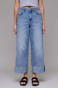 Hidden - Nori Cuffed Crop Wide Leg Jeans