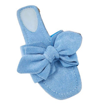 CCOCCI Women's Cassandra Bow Detail Flat Sandal in denim - women's sandal - alternate view
