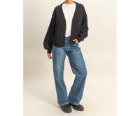 Hyfve - Oversized Textured Knit Cardigan Sweater