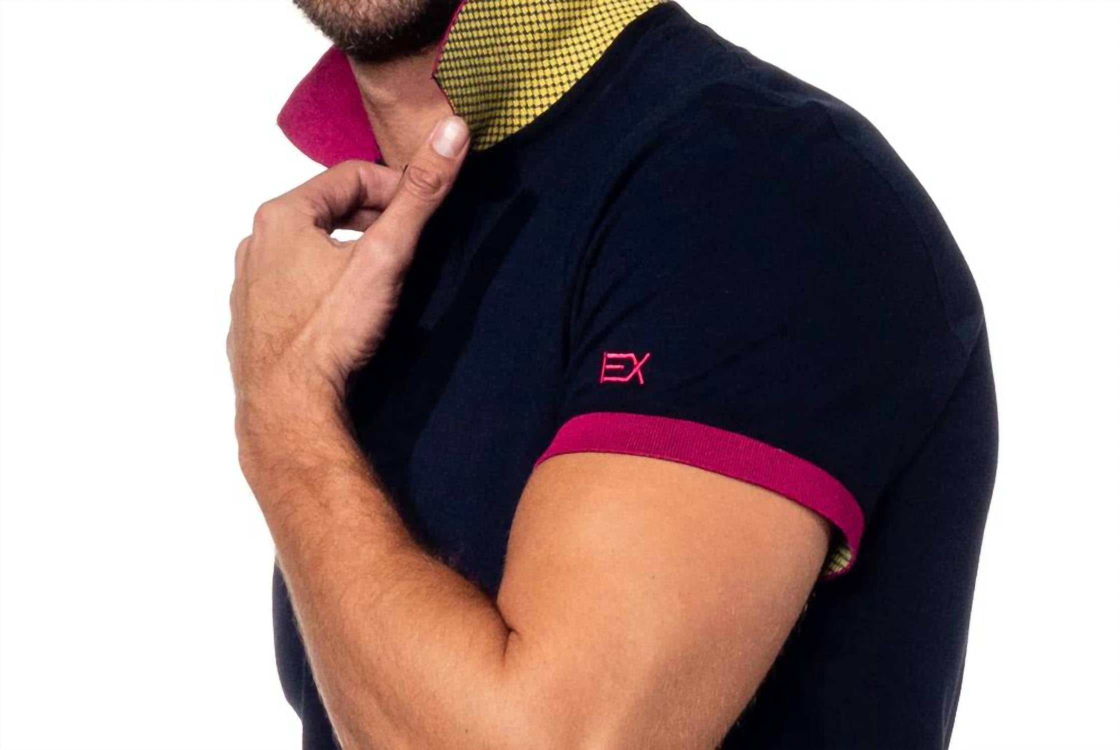 Eight X - Double Sided Grid Print Collar Polo