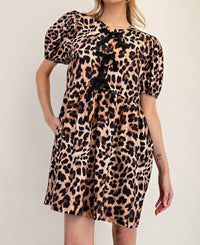 Ee:Some - Ribbon Tie Front Mini Dress