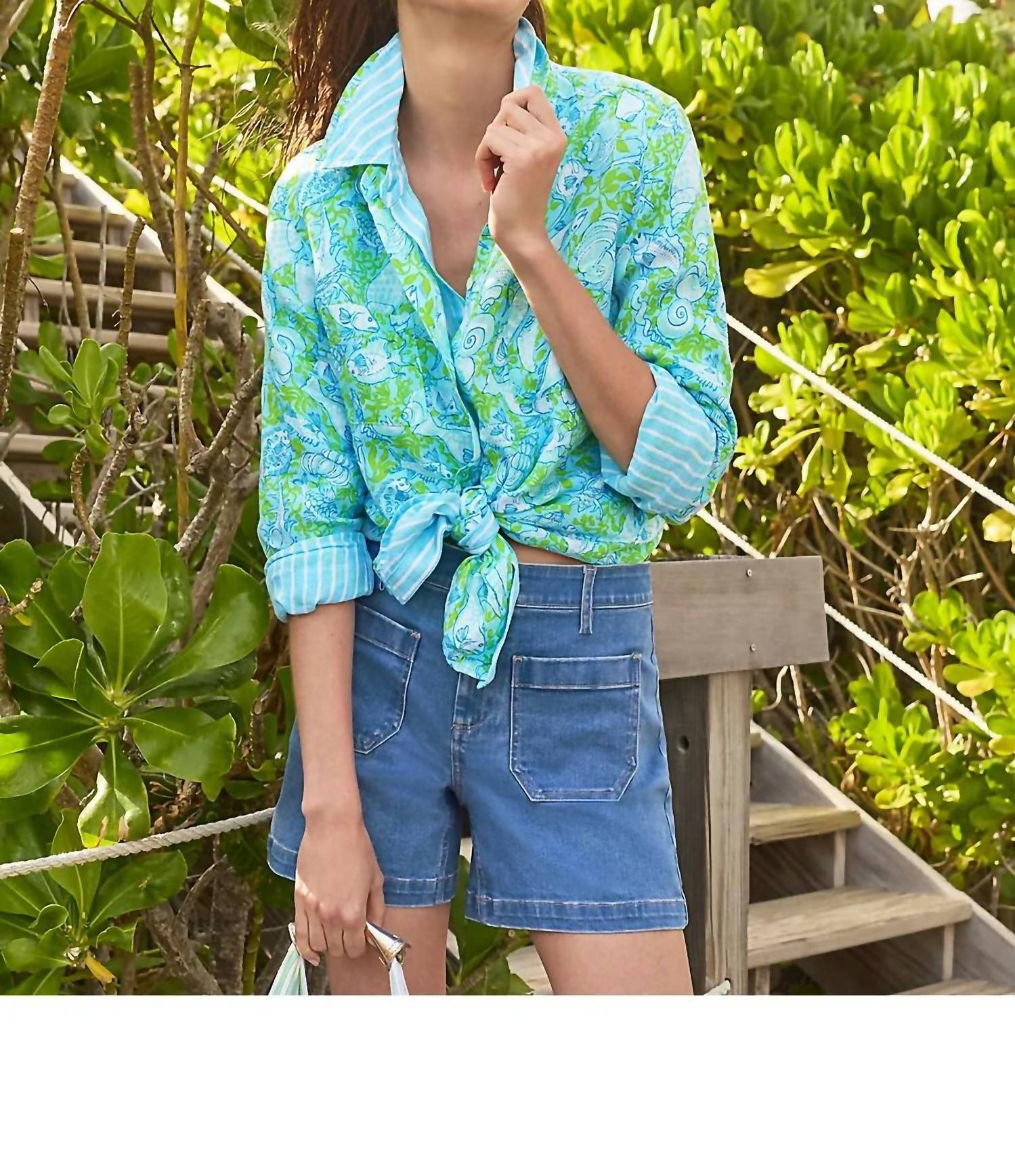Lilly Pulitzer - Sea View Linen Button Down Shirt