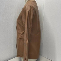 BYRD Women's Sierra Lightweight Button Snap Varsity Jacket in brown - women's jacket - alternate view