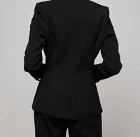L'Agence Clementine Lace Applique Blazer in black 1 - women's jacket - detail view