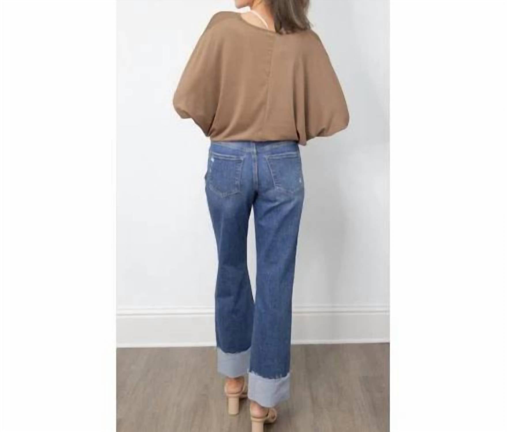 Southern Grace - Cuffed Straight Leg High Rise Jeans