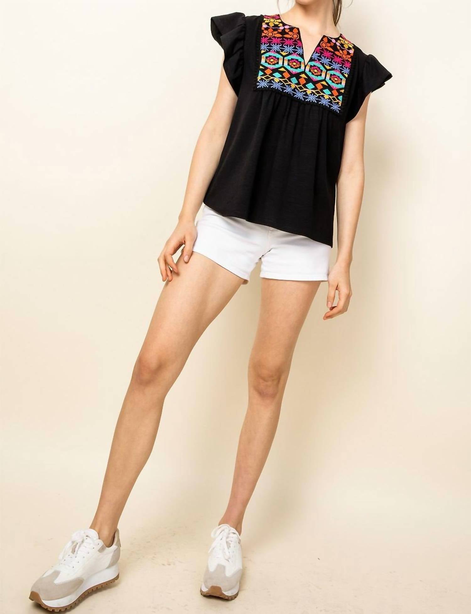 Thml - Rising Sun Embroidered Top
