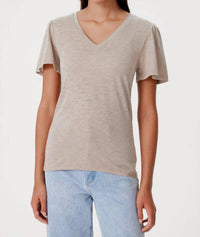 Goldie Lewinter - Signature Slub Flutter Sleeve V-neck Top