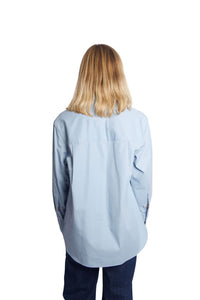 Vince - Oversized Shirt With Faux Leather Trim