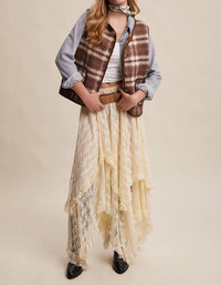 Listicle - Reversible Plaid Sherpa Vest