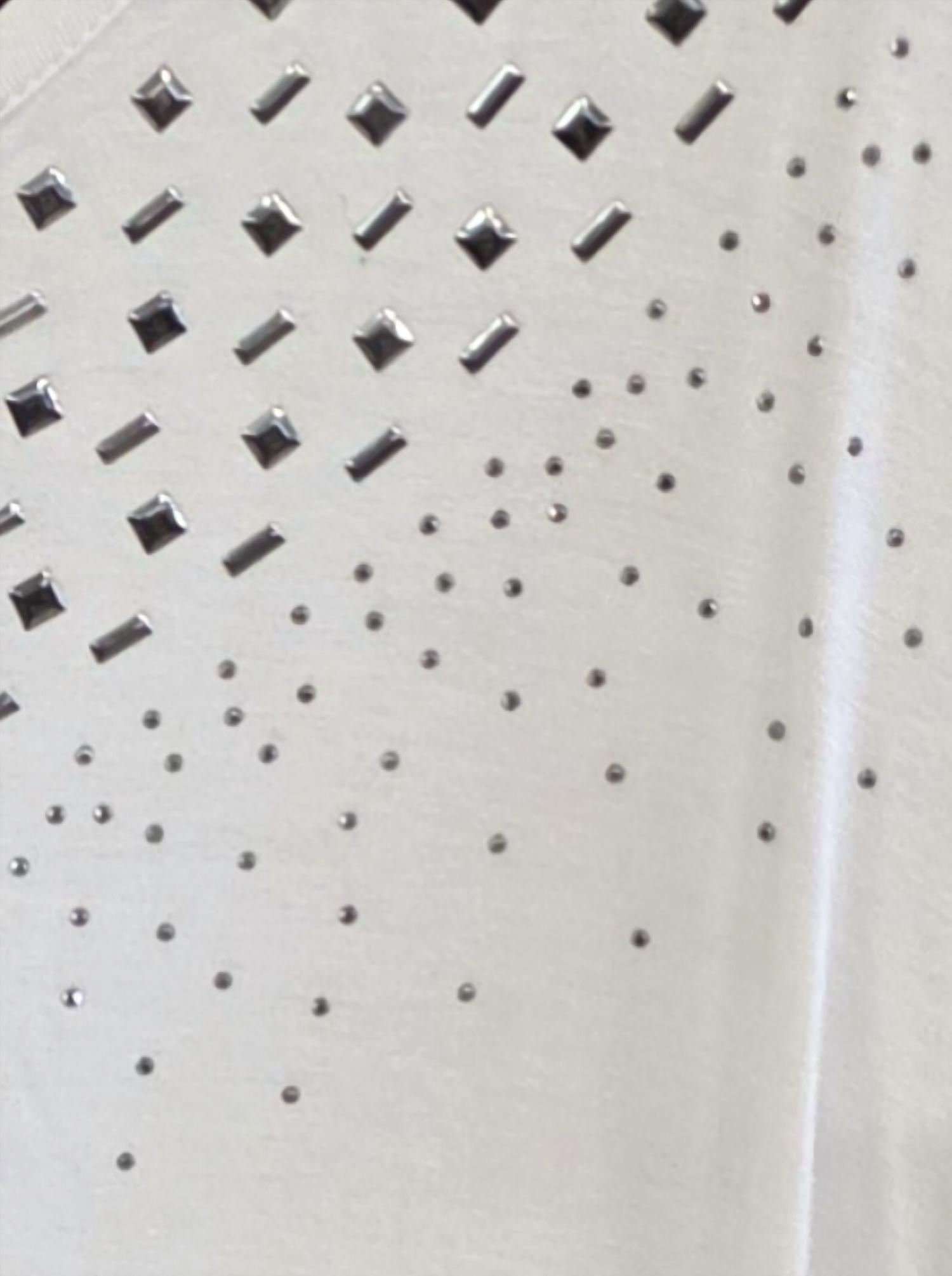 DESIGN HISTORY Women's Missy Studed Short Sleeve Top - Plus in white - women's blouse - detail view