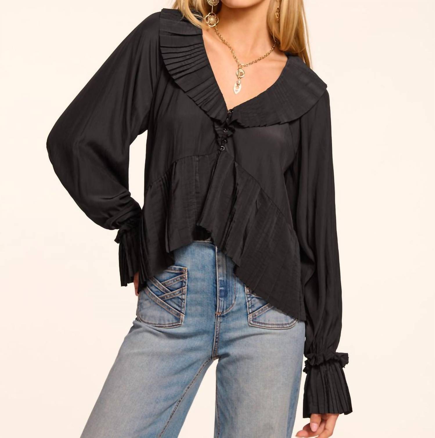 Ramy Brook - Jacklyn V-neck Long Sleeve Blouse