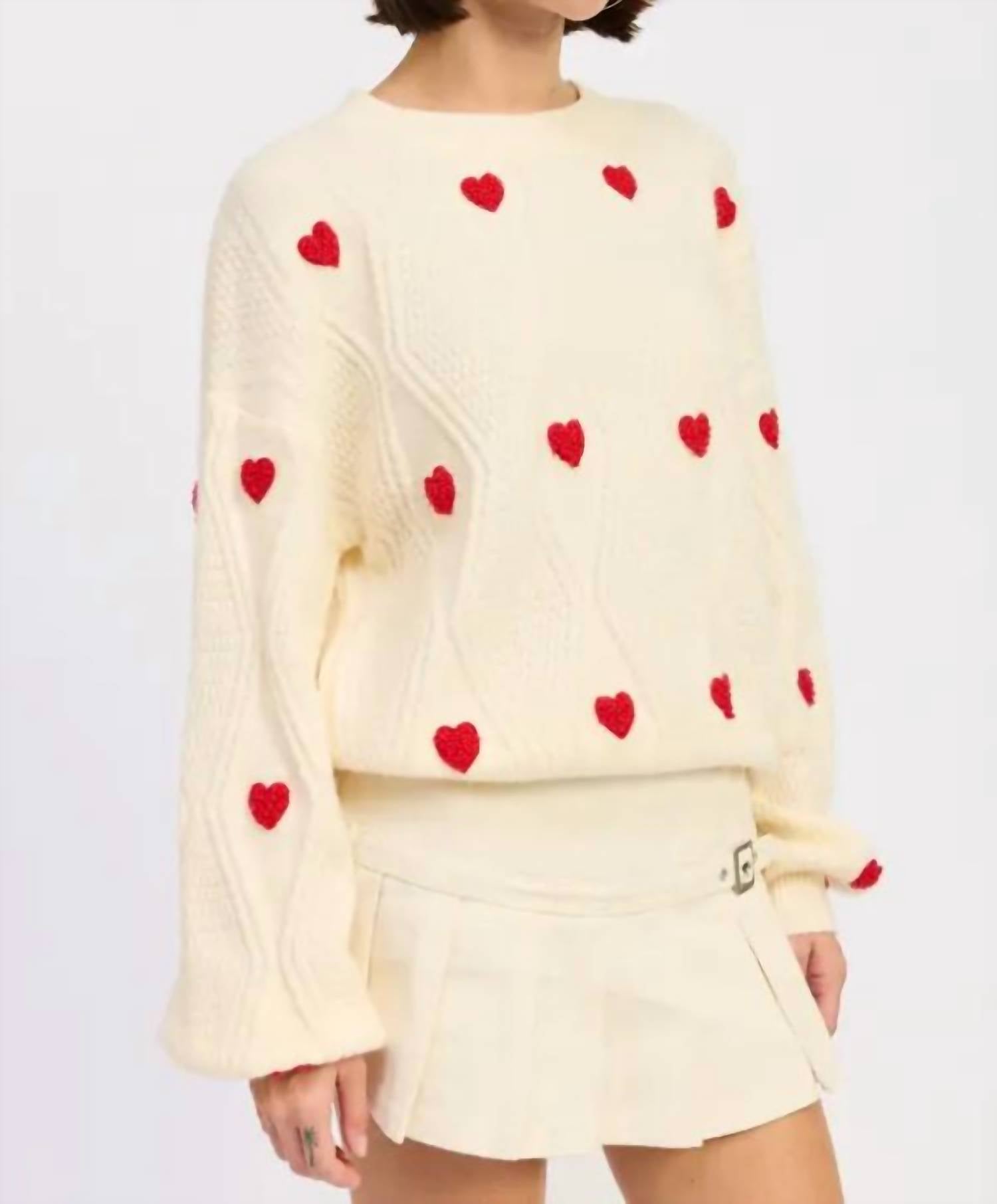 Mint Exclusives - Mi Amour Embroidered Crew Sweater