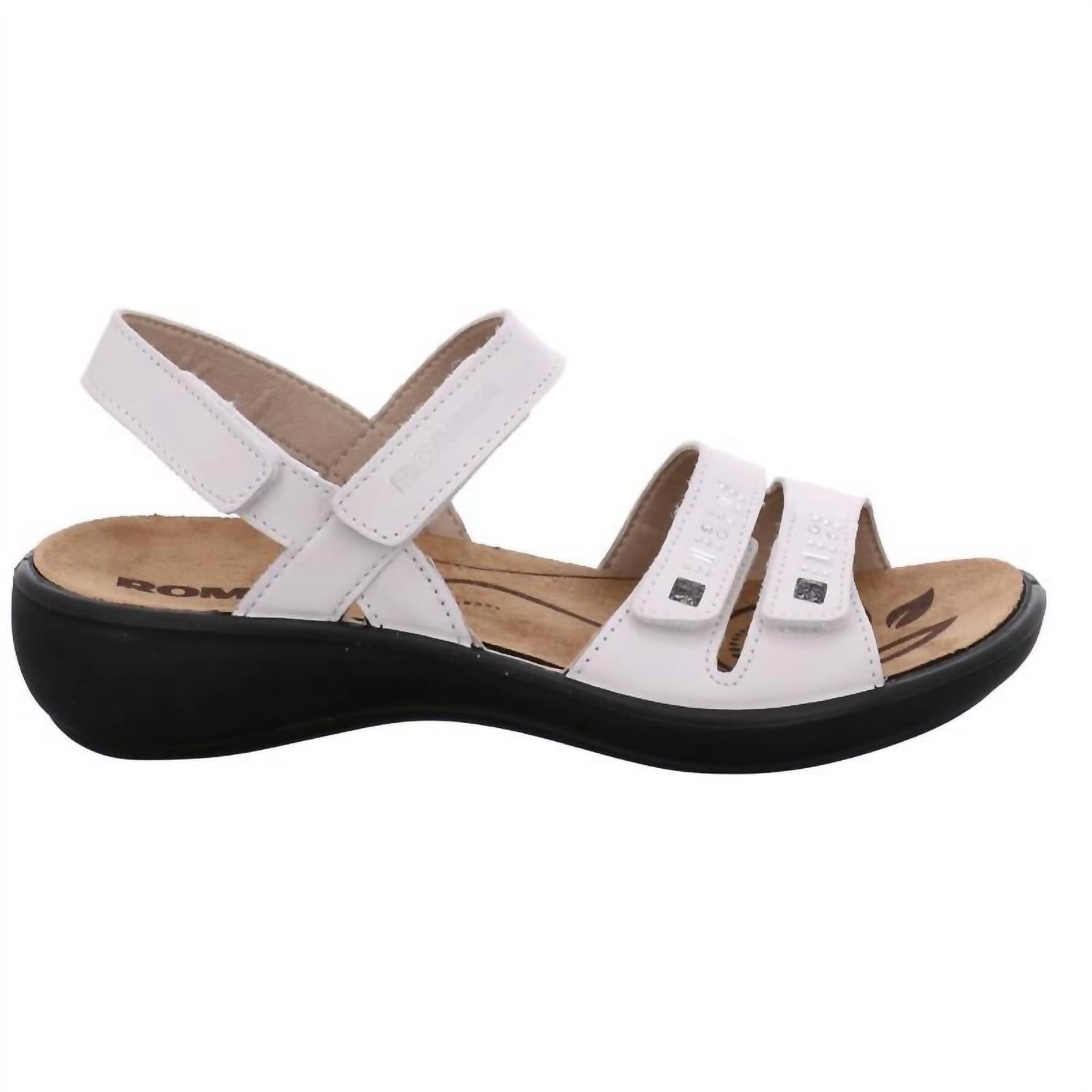 Romika USA Women's Ibiza 86 Leather Sandals in white - women's sandal - detail view