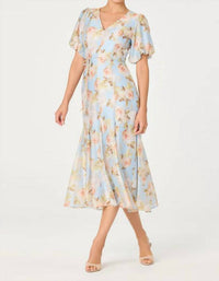 Astr - Lavena Balloon Sleeve Midi Dress