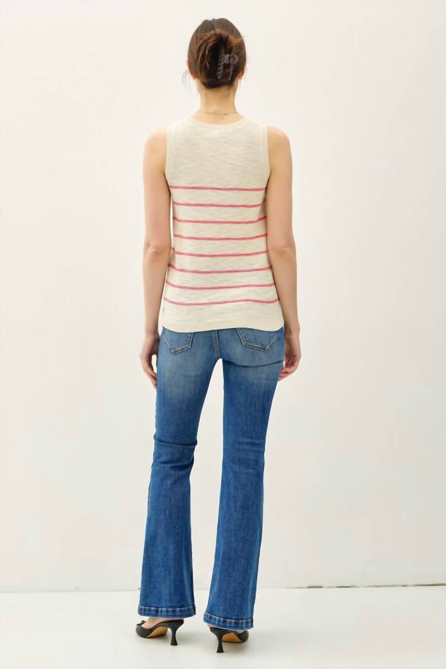 Be Cool - Cotton Slub Striped Knit Tank Top