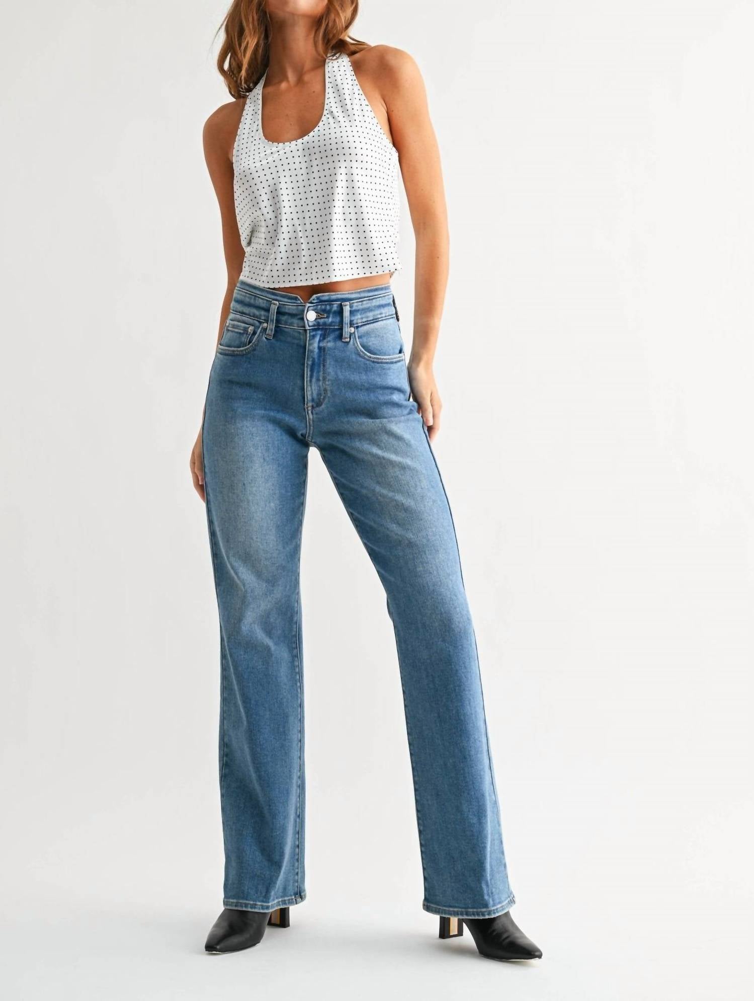 Jbd. - Waistband Detail Wide Leg Jean