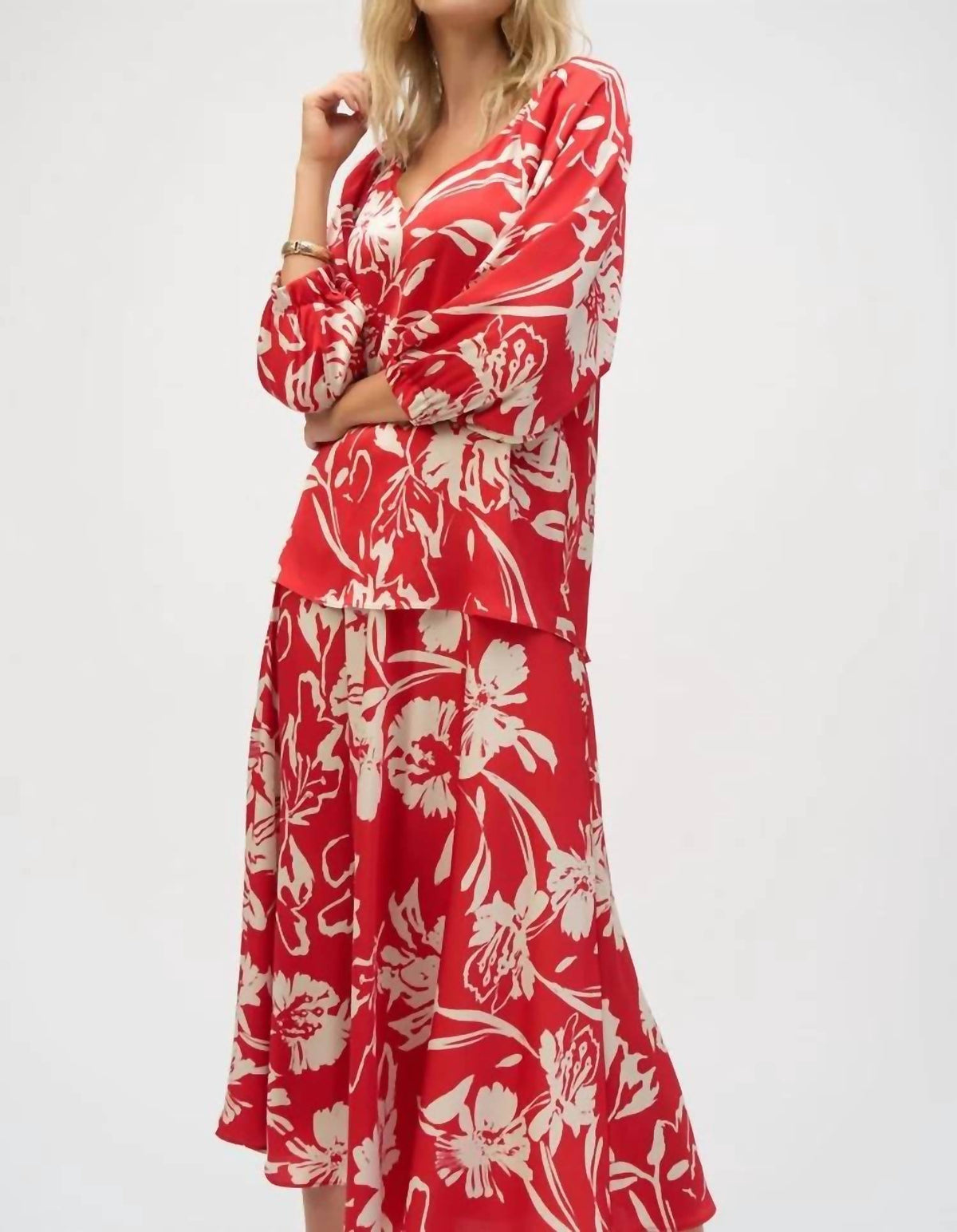 Joseph Ribkoff - Satin Floral Print Straight Top