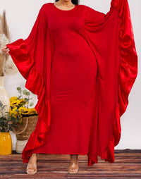 Karen T Design - Holiday Long Ruffled Velvet Dress