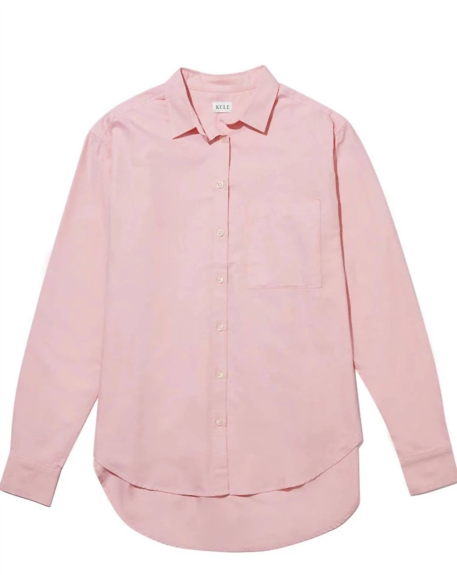 KULE Women's The Quinn Top in pink - women's shirt - detail view