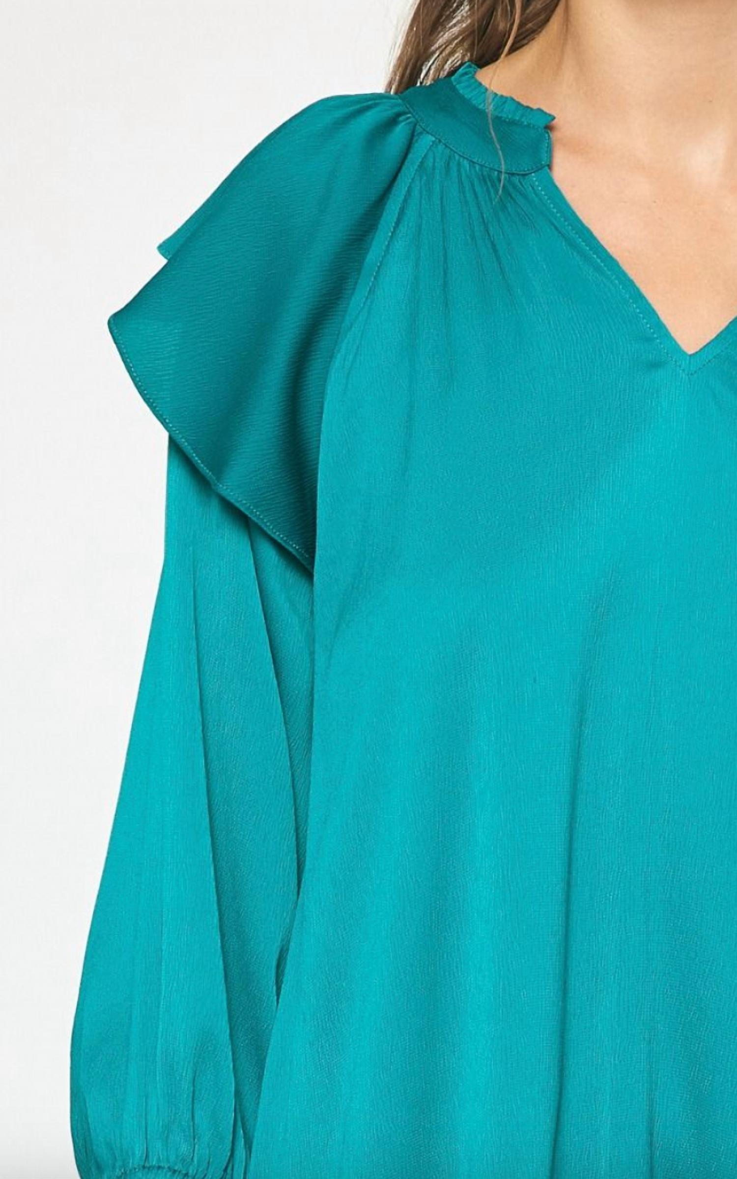 Entro - Serenity Quarter Sleeve Ruffled Top