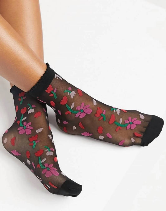 Pretty Polly - Sheer Floral Anklet Sock