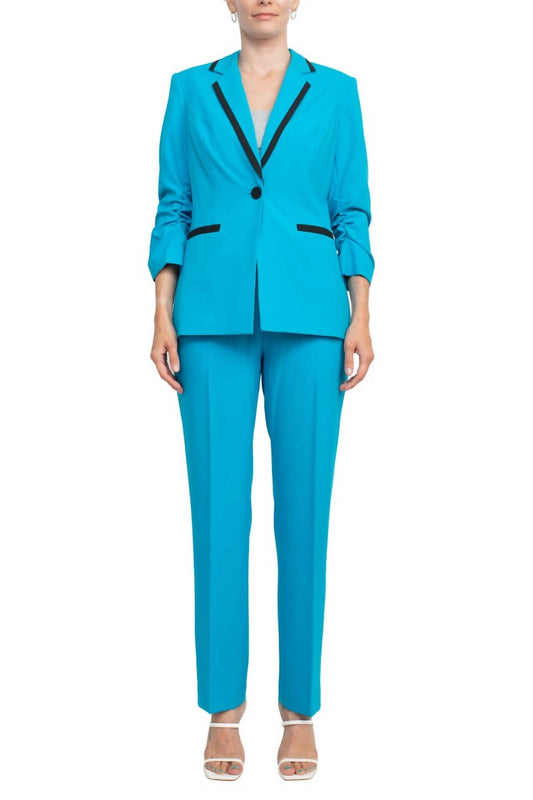 John Meyer Collection - Notched Collar Crepe Suit Set