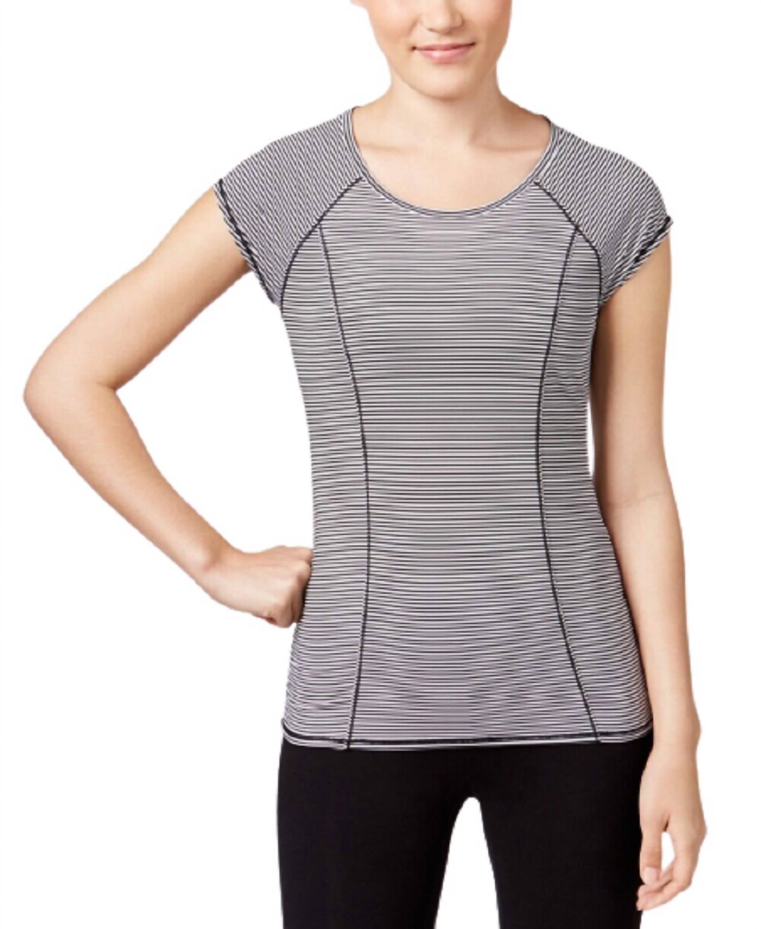 Calvin Klein - Performance Striped Cutout Back T-Shirt